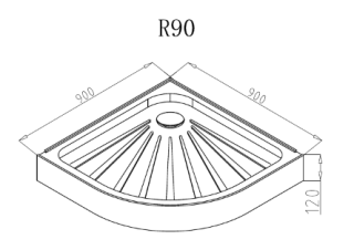 Душевой поддон Ceruttispa R90 Деревянная решётка полукруг